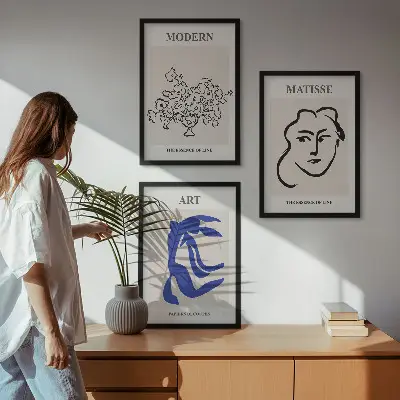 Fotowand met abstracte minimalistische posters