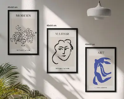 Fotowand met abstracte minimalistische posters