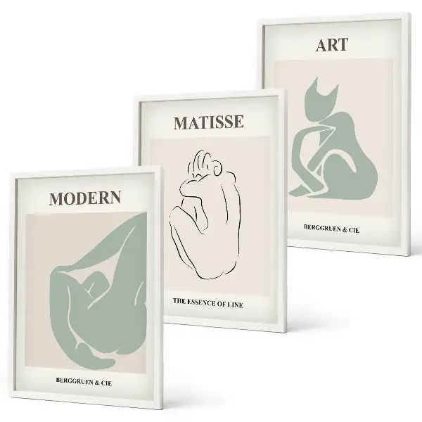 Wanddecoratieset schilderijen abstracte pastelkleurige figuren