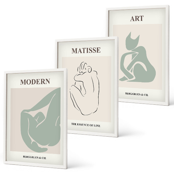 Wanddecoratie set schilderijen Abstrakcyjne figury pastelowe