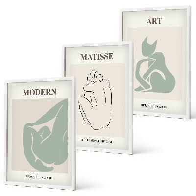 Wanddecoratie set schilderijen Abstrakcyjne figury pastelowe