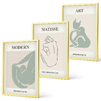 Wanddecoratieset schilderijen abstracte pastelkleurige figuren