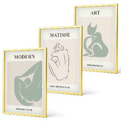 Wanddecoratie set schilderijen Abstrakcyjne figury pastelowe
