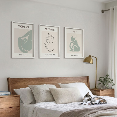 Wanddecoratie set schilderijen Abstrakcyjne figury pastelowe