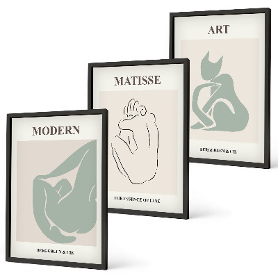 Wanddecoratie set schilderijen Abstrakcyjne figury pastelowe