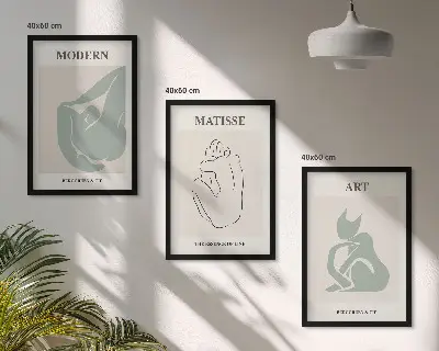 Wanddecoratieset schilderijen abstracte pastelkleurige figuren