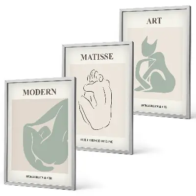 Wanddecoratieset schilderijen abstracte pastelkleurige figuren
