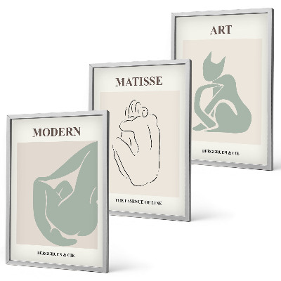 Wanddecoratie set schilderijen Abstrakcyjne figury pastelowe