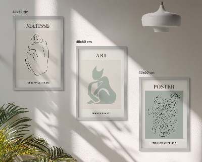Wanddecoratie set schilderijen Postery beż zielony Matisse
