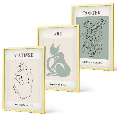 Wanddecoratie set schilderijen Postery beż zielony Matisse