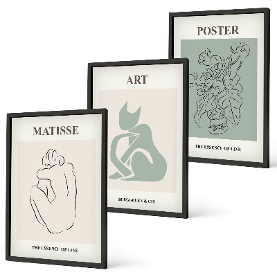 Wanddecoratie set schilderijen Postery beż zielony Matisse