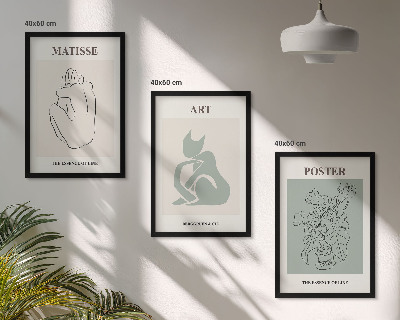 Wanddecoratie set schilderijen Postery beż zielony Matisse