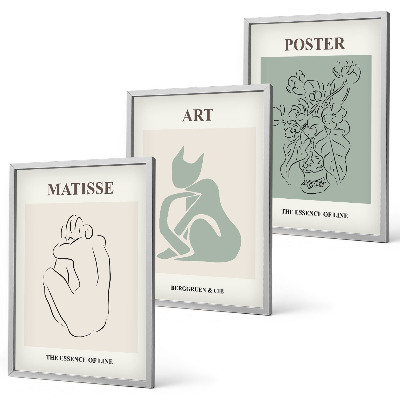 Wanddecoratie set schilderijen Postery beż zielony Matisse