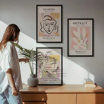 Fotowand stijlvolle portretten in pasteltinten