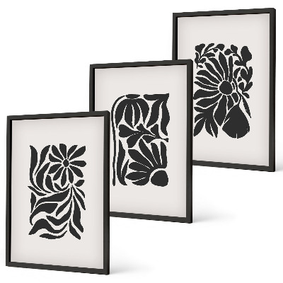 Wanddecoratie set schilderijen Abstrakcyjne roślinne wzory