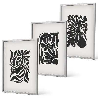 Set wanddecoratie met schilderijen Abstracte plantmotieven