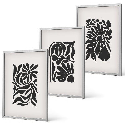 Wanddecoratie set schilderijen Abstrakcyjne roślinne wzory