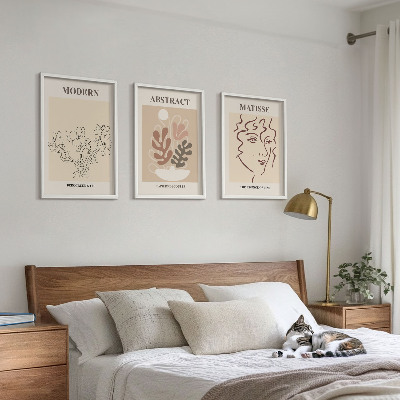 Wanddecoratie set schilderijen Roślinne linie nowoczesne