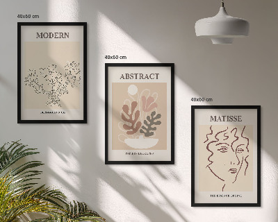 Wanddecoratie set schilderijen Roślinne linie nowoczesne
