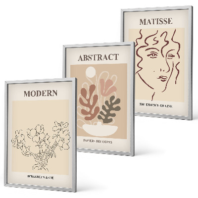 Wanddecoratie set schilderijen Roślinne linie nowoczesne