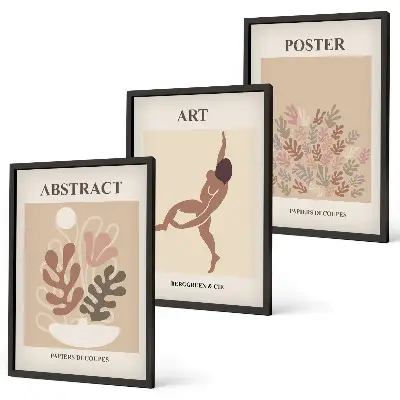 Wanddecoratieset schilderijen stijlvolle Matisse composities