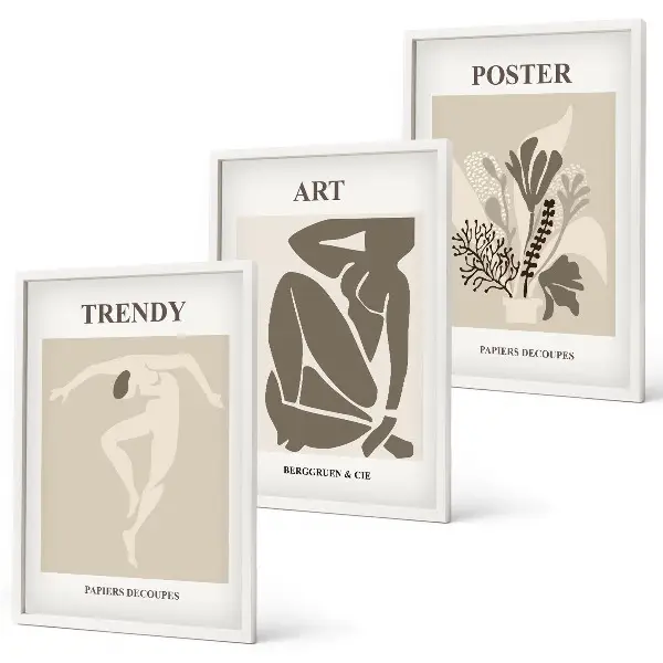 Set wanddecoratie met Matisse plantfiguren schilderijen set