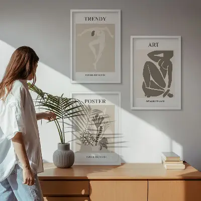 Set wanddecoratie met Matisse plantfiguren schilderijen set