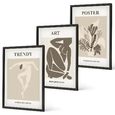 Set wanddecoratie met Matisse plantfiguren schilderijen set