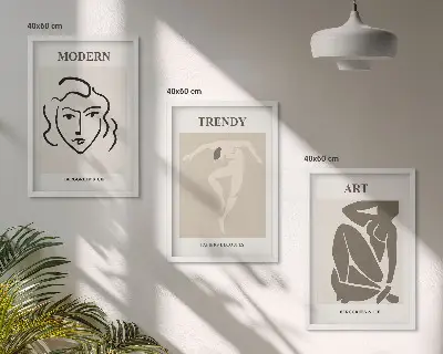Fotowand met abstracte kleurrijke portretten