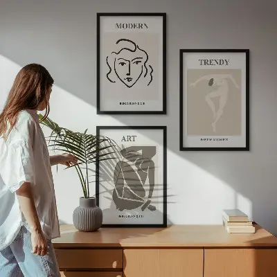 Fotowand met abstracte kleurrijke portretten