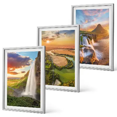 Wanddecoratieset schilderijen met watervallen en zonsondergang