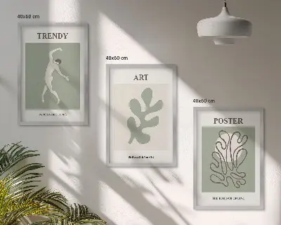 Fotowand met abstracte plantfiguren