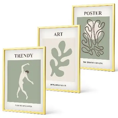 Fotowand met abstracte plantfiguren