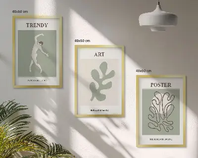 Fotowand met abstracte plantfiguren