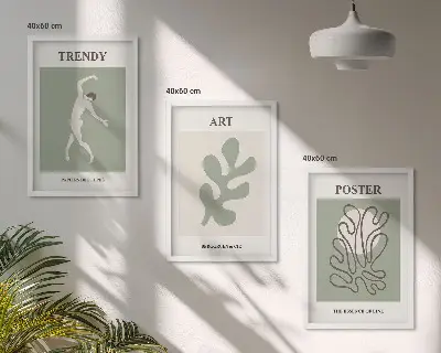 Fotowand met abstracte plantfiguren