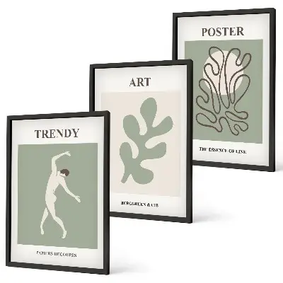Fotowand met abstracte plantfiguren