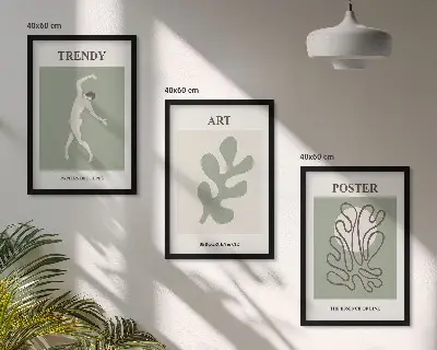 Fotowand met abstracte plantfiguren