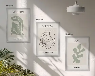 Fotowand met stijlvolle planten en design