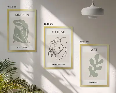 Fotowand met stijlvolle planten en design