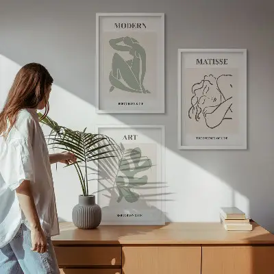 Fotowand met stijlvolle planten en design