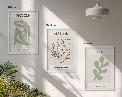 Fotowand met stijlvolle planten en design