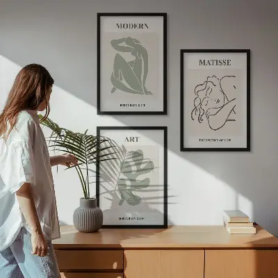 Fotowand met stijlvolle planten en design