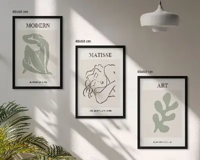 Fotowand met stijlvolle planten en design
