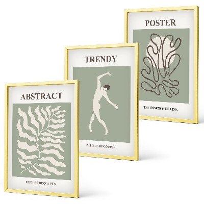 Wanddecoratie set schilderijen Roślinne wzory Matisse zieleni