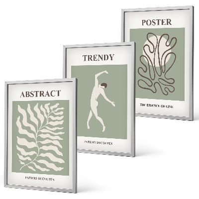Wanddecoratie set schilderijen Roślinne wzory Matisse zieleni