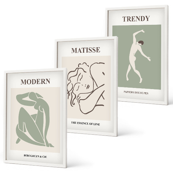 Wanddecoratie set schilderijen Stylowe postacie minimalistyczne