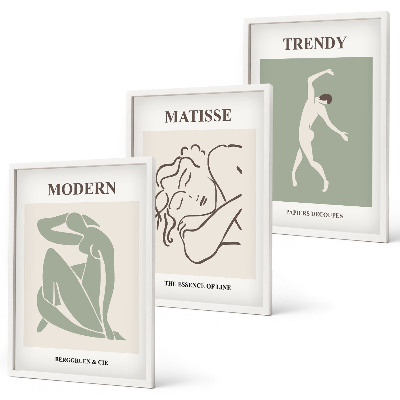 Wanddecoratie set schilderijen Stylowe postacie minimalistyczne