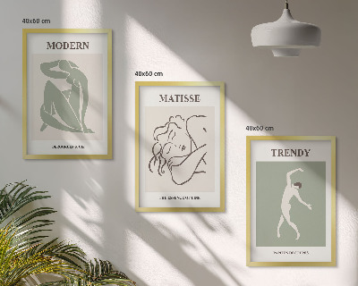 Wanddecoratie set schilderijen Stylowe postacie minimalistyczne