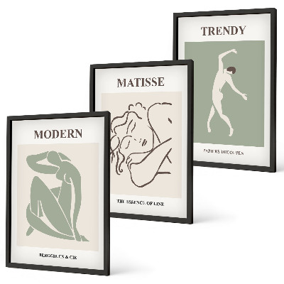 Wanddecoratie set schilderijen Stylowe postacie minimalistyczne