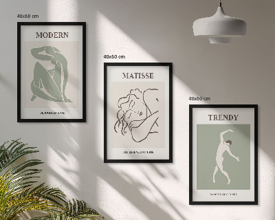 Wanddecoratie set schilderijen Stylowe postacie minimalistyczne